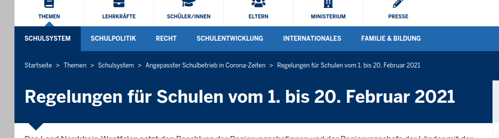 Fortsetzung Distanzunterricht und Notbetreuung bis 19.2.2021 Fortsetzung Distanzunterricht und Notbetreuung bis 19.2.2021