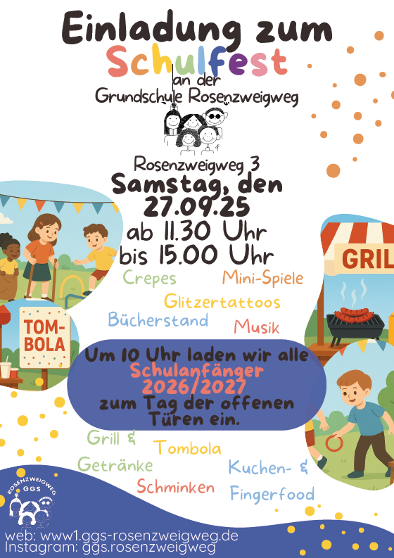 Schulfest und Tag der offenen Türen für Schulanfänger 2026/2027