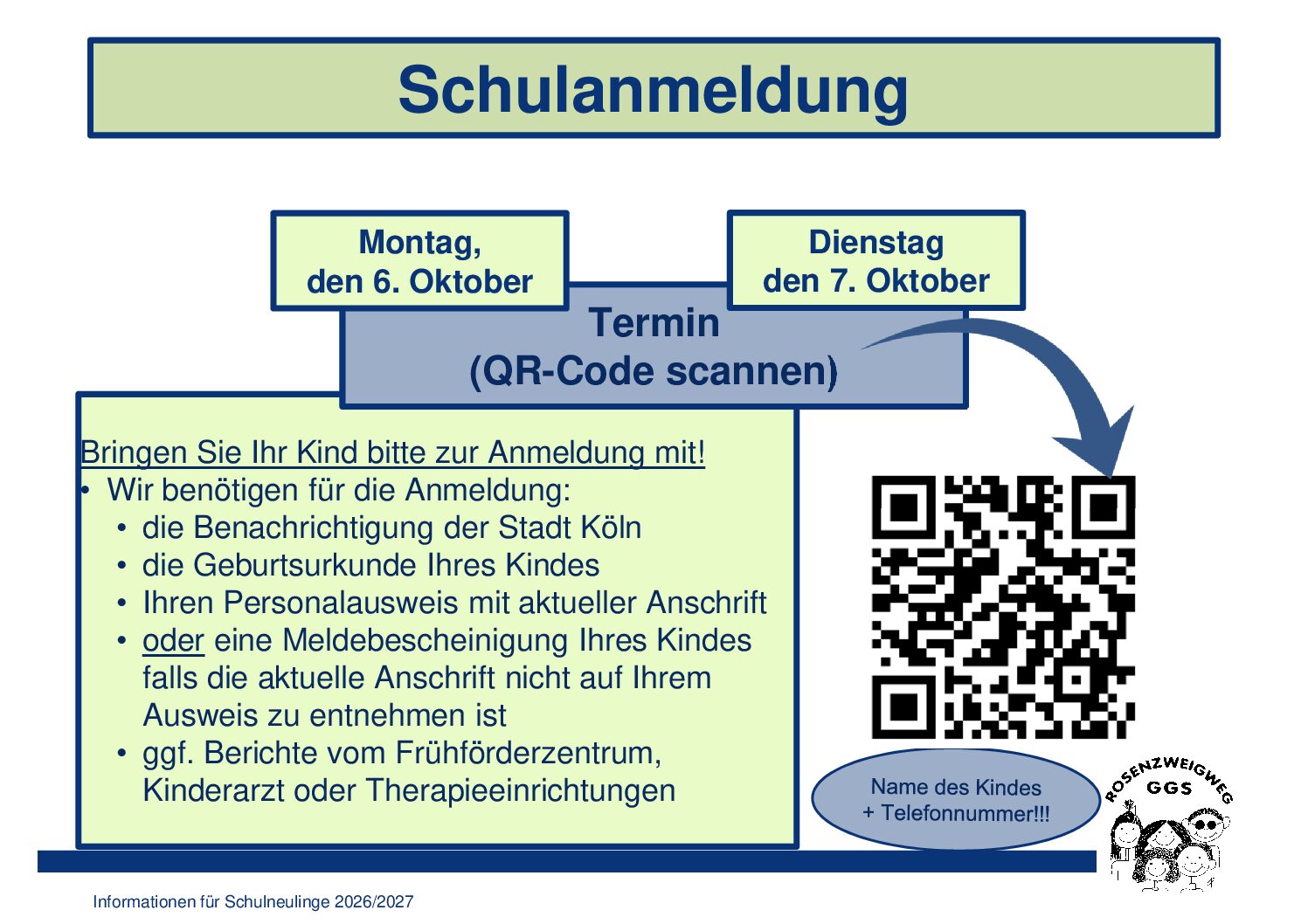 Schulanmeldung 2026/2027